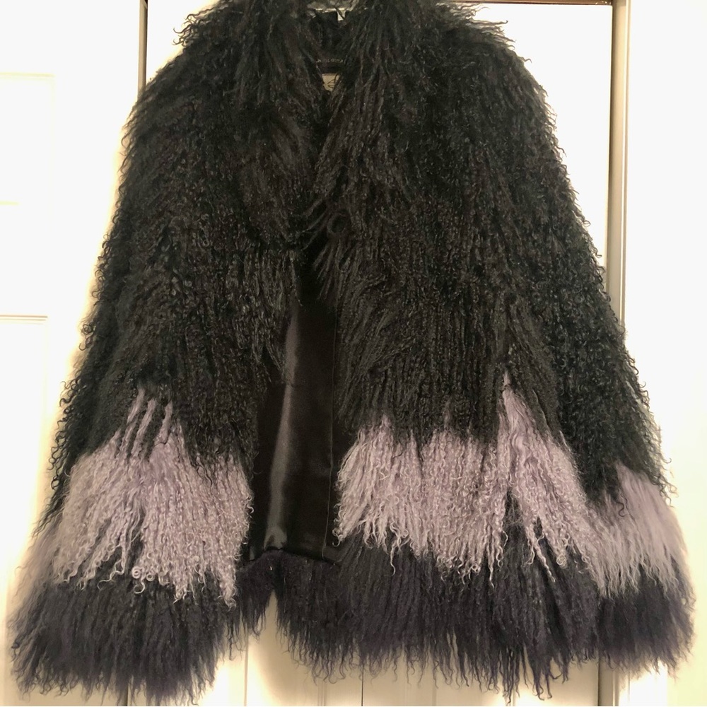 Antik Batik genuine Mongolian Lamb fur coat size large, oversized